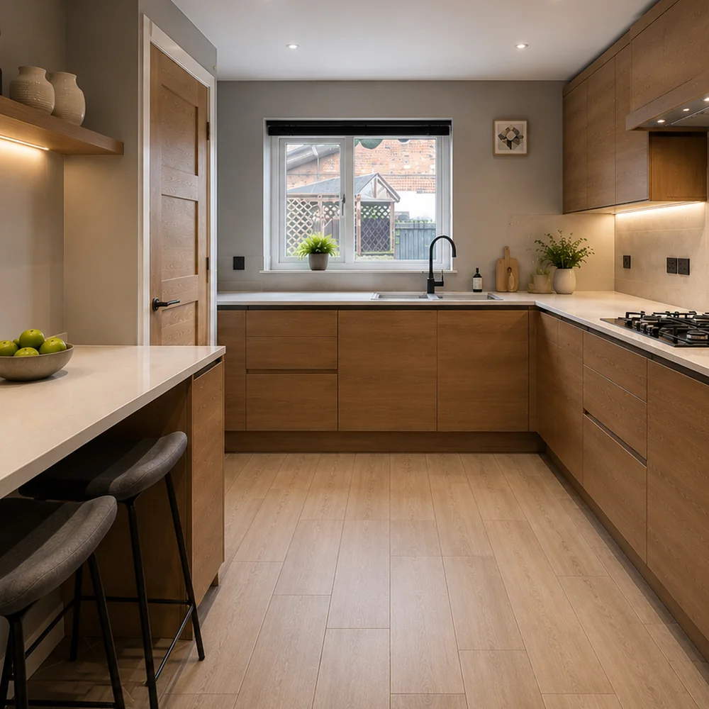 After — fully refurbished modern kitchen